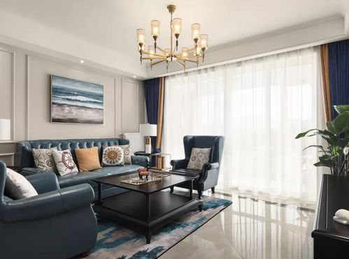 98平现代简约二居装修效果案例 简约美式自由与果敢实景赏析